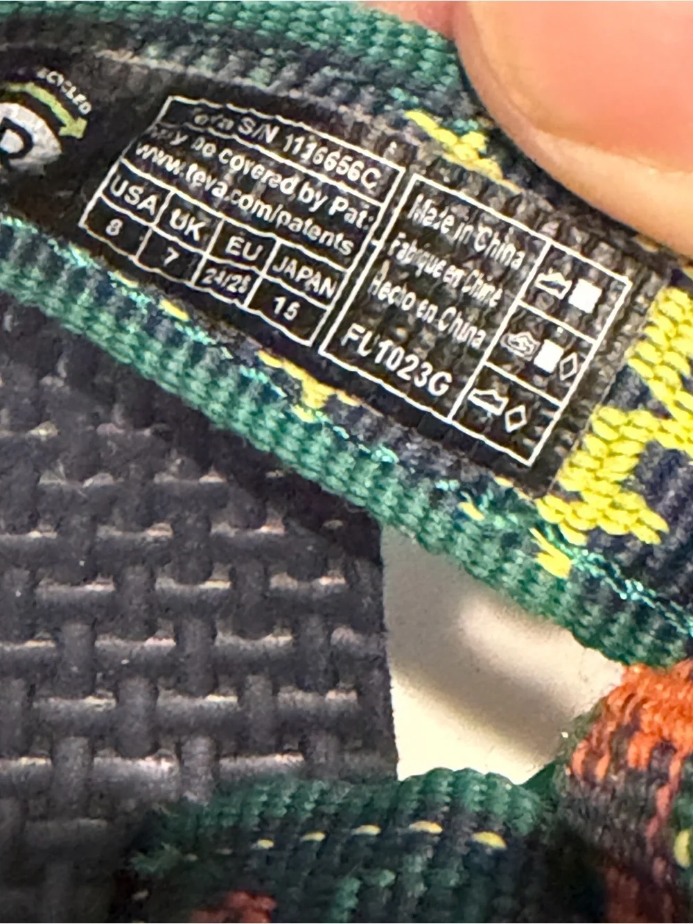 Teva Kids Green & Navy Textile Strap Sandals